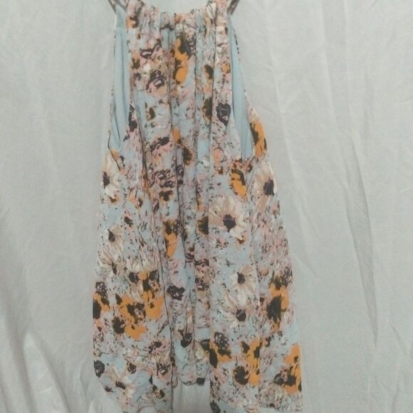 Aritzia Wilfred Blue Floral High Neck Tank Top Size XS - Picture 1 of 9